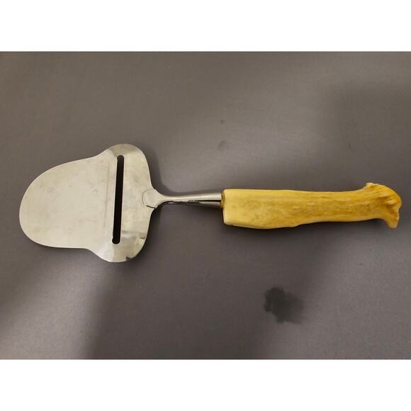 Vintage SPAR Norge Stainless Steel Cheese Slicer/Server - Antler Handle - Norway - Picture 5 of 7